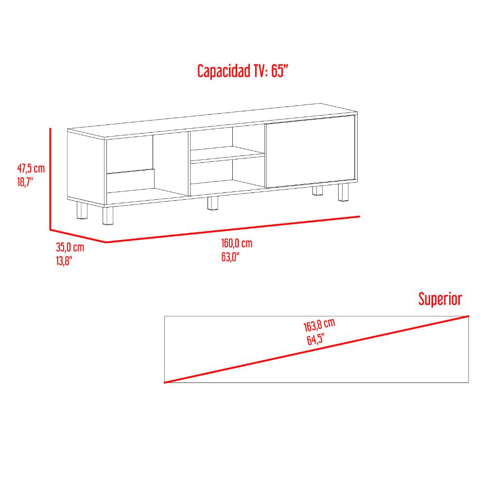 Mesa Para Tv Tunez, Nogal, Para Televisor Hasta 70 Pulgadas - vista 9