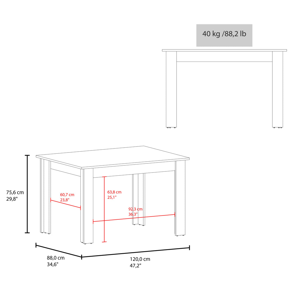 Mesa para Comedor Estrella 120, Positano, con Espacio para Cuatro Personas, No Incluye Sillas - vista 6