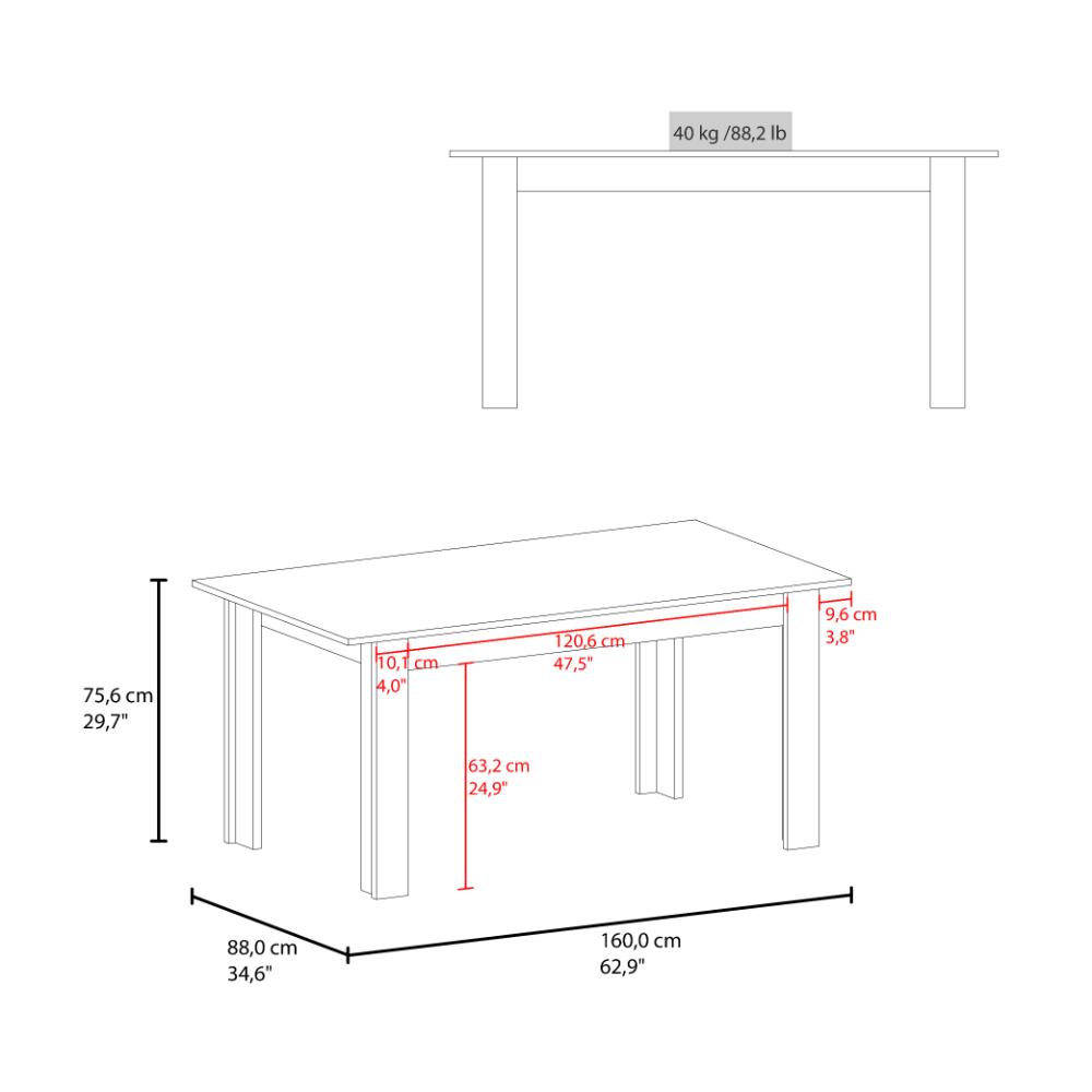 Mesa para Comedor Estrella 160, Positano, para Cuatro Puestos, No Incluye Sillas - vista 6