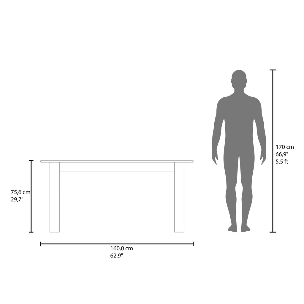 Mesa para Comedor Estrella 160, Avellana, con Espacio para Cuatro Personas, No Incluye Sillas - vista 7