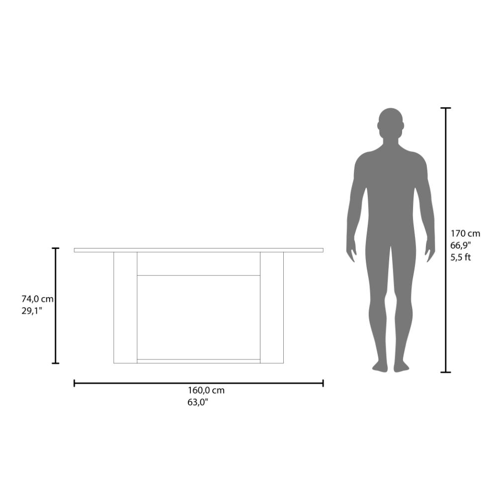 Mesa para Comedor Volder 160, Positano, con Amplia Superficie, No Incluye Sillas - vista 7