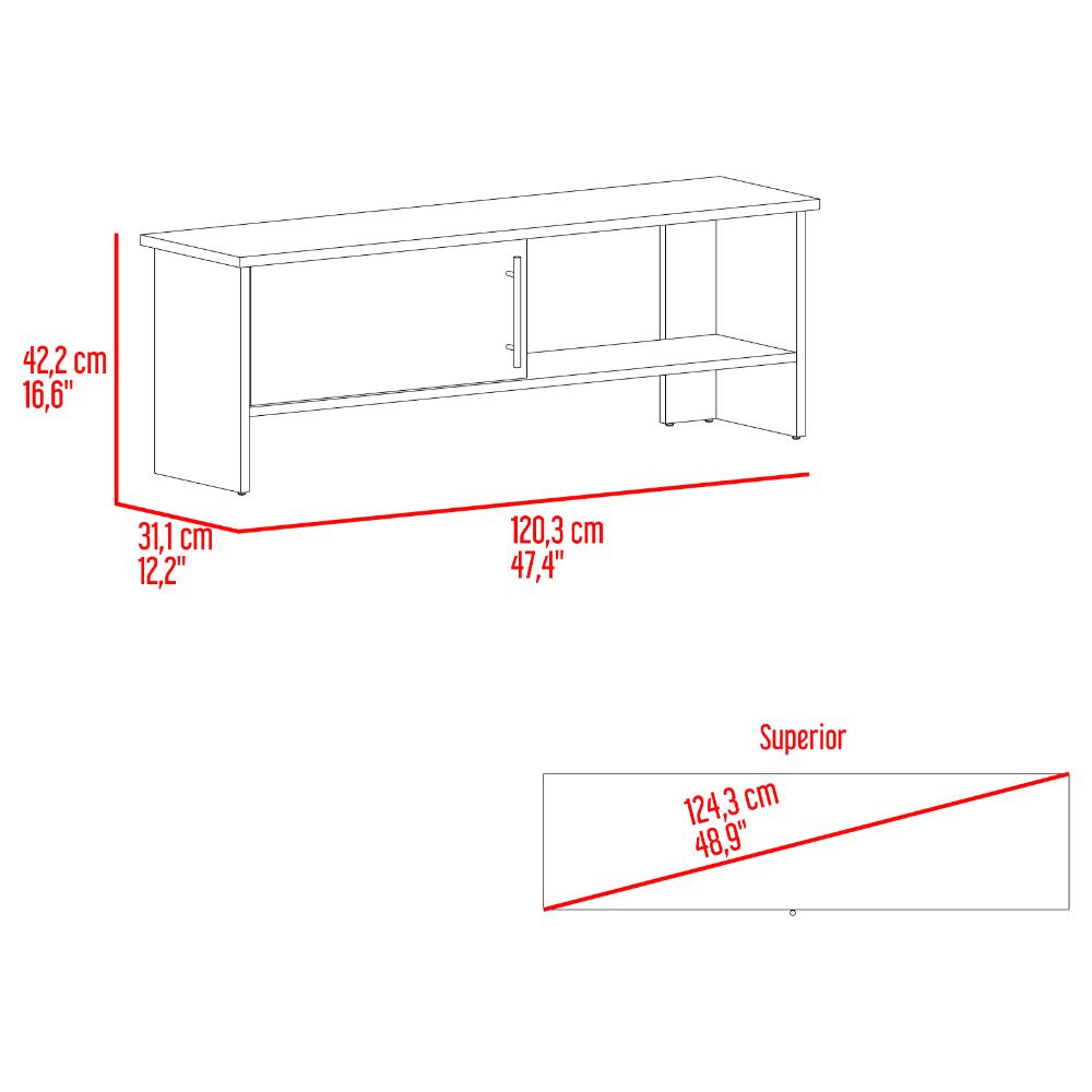 Mesa Tv Navi, Fresno Europeo y Blanco Duqueza, Para Televisor Hasta 55 Pulgadas Con Puerta - vista 8