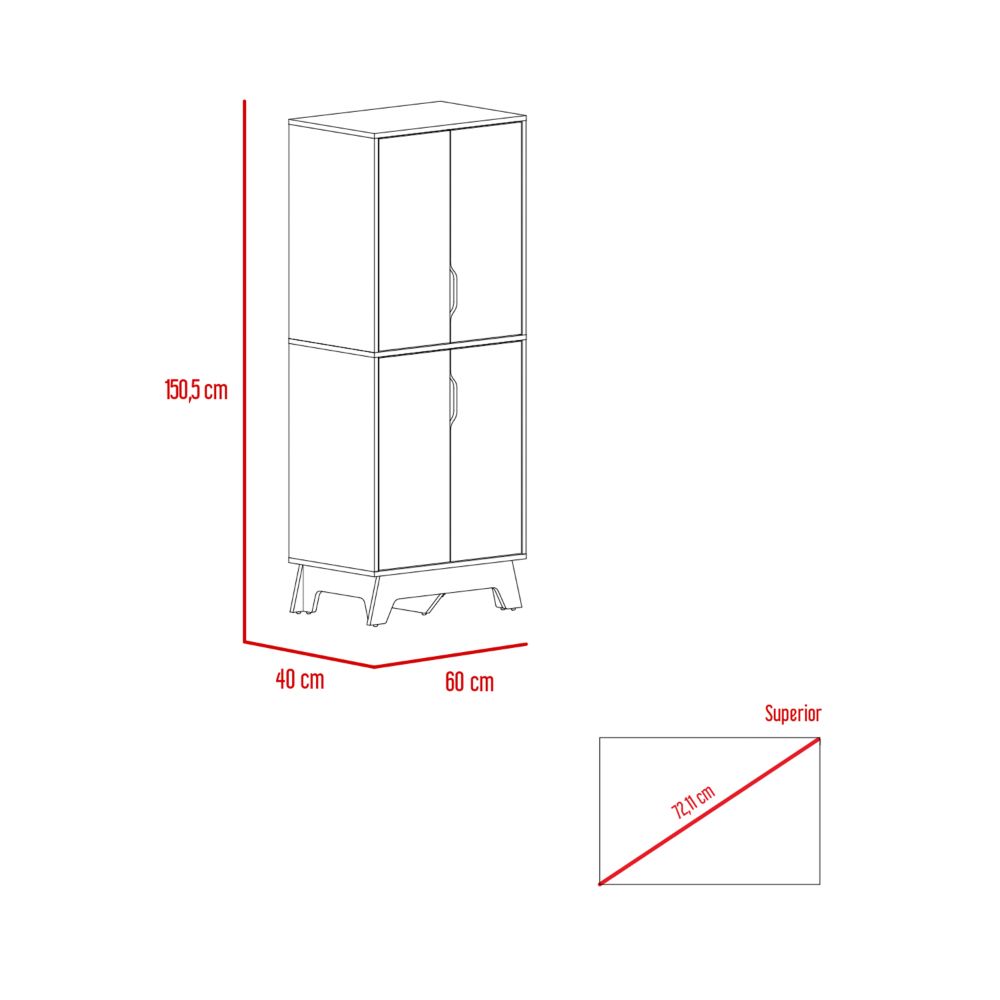 Alacena de Cocina BI,Color, Blanco y Duna, con dos puertas batientes y espacio para horno microondas - vista 7