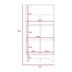 Mueble de Microondas Bajo BI Color, Blanco Duna, con cuatro puertas batientes y espacio para horno microondas - vista 8