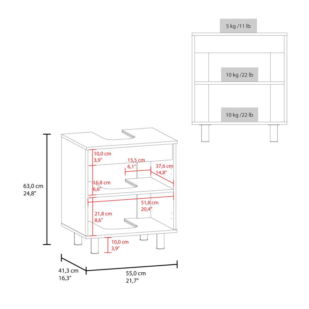 Mueble Para Lavamanos Marlo Dos Puertas, Wengue Y Fresno - vista 8