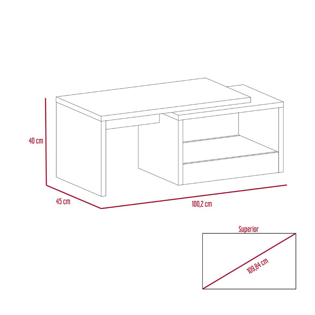 Mesa de Centro Wesley, Wengue y Cobre, con Amplio Espacio Ideal Para Ubicar Decoraciones - vista 10