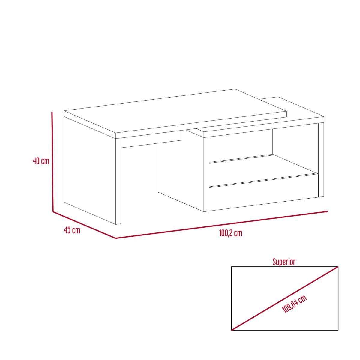 Mesa de Centro Wesley, Wengue y Cobre, con Amplio Espacio Ideal Para Ubicar Decoraciones - vista 10