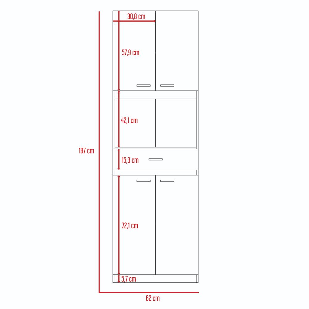 Módulo Microondas Ankara, Blanco, con Cuatro Puertas Abatibles y Amplio Espacio Para Almacenamiento - vista 15