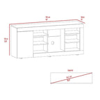 Mesa Para Tv Sahar, Café Claro y Cocoa, para Tv de hasta 65" con una Puerta Abatible y Tres Entrepaños - vista 7