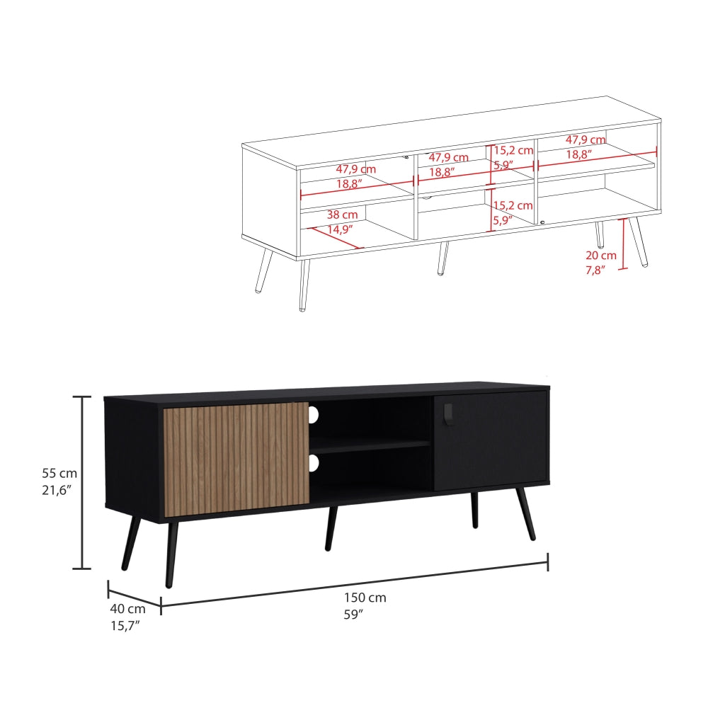 Rack Para Tv Funes Eco 150, Wengue, con espacio para ubicar objetos - vista 7