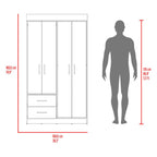 Clóset Houston, Cartagena y Wengue , con Cuatro Puertas Batientes y Dos Cajones con Amplio Espacio de Almacenamiento - vista 7