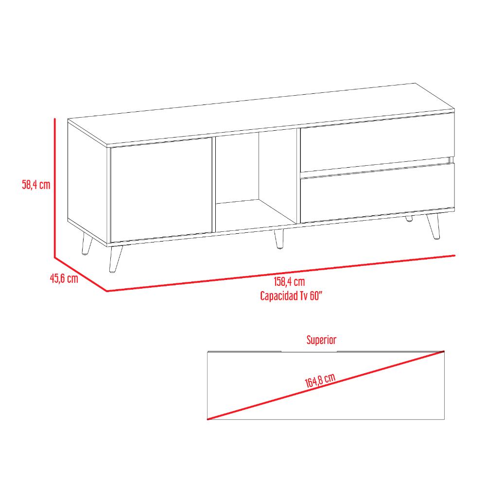 Mesa Para Tv Bored, Beige y Blanco, con Espacio Para Televisor de Hasta 60 Pulgadas - vista 11