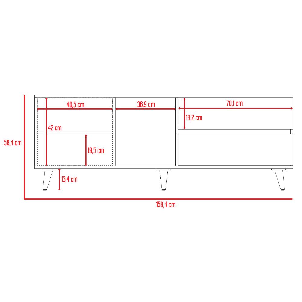 Mesa Para Tv Bored, Beige y Blanco, con Espacio Para Televisor de Hasta 60 Pulgadas - vista 12