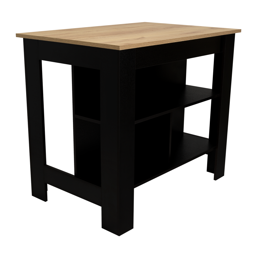 Mesa De Cocina Cala, Wengue y Duna, con entrepaños para colocar objetos de cocina - vista 4