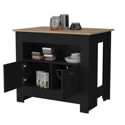 Isla De Cocina Arlet 2 Puertas - Wengue / Macadamia