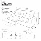 Mons Sofá Reclinable y Extensible Magnum 2M White