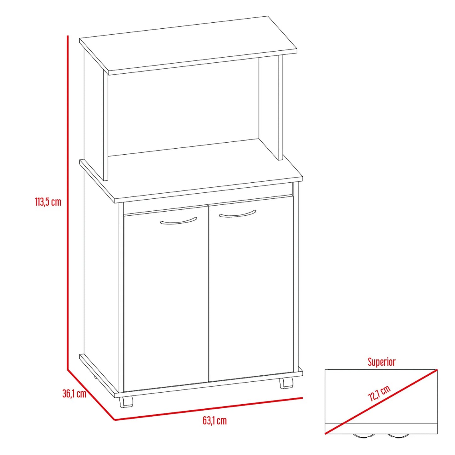 Mueble De Cocina Kitchen 36 - Blanco / Wengue