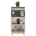 Mueble de Microondas Bajo BI Color, Blanco Duna, con cuatro puertas batientes y espacio para horno microondas - vista 2