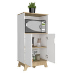 Mueble de Microondas Bajo BI Color, Blanco Duna, con cuatro puertas batientes y espacio para horno microondas - vista 1