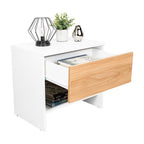 Velador Light, Fresno Europeo y Blanco, con superficie para objetos decorativos - vista 2