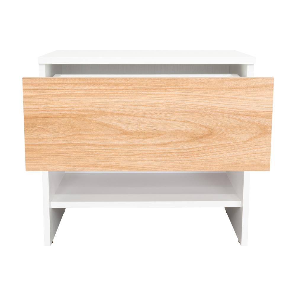 Velador Light, Fresno Europeo y Blanco, con superficie para objetos decorativos - vista 8
