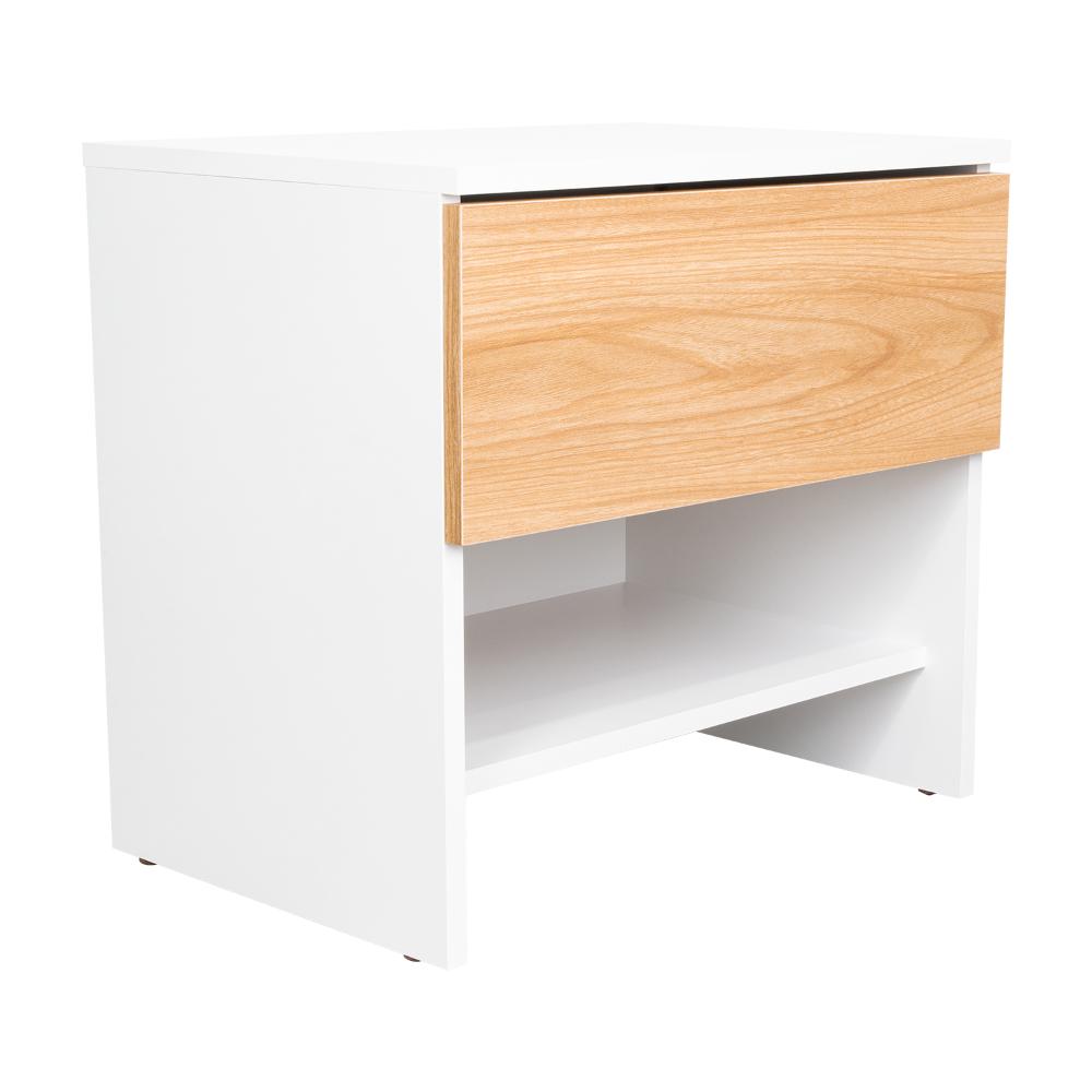 Velador Light, Fresno Europeo y Blanco, con superficie para objetos decorativos - vista 5