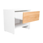 Velador Light, Fresno Europeo y Blanco, con superficie para objetos decorativos - vista 6