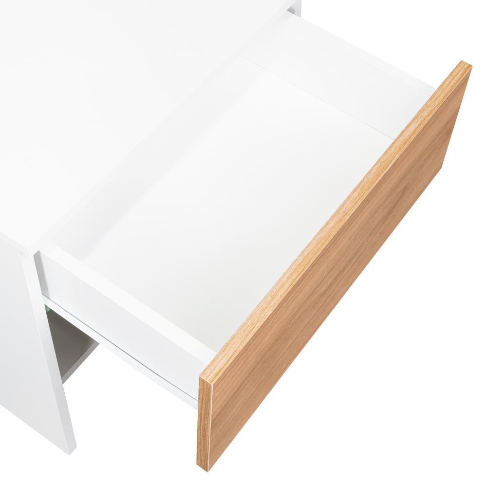 Velador Light, Fresno Europeo y Blanco, con superficie para objetos decorativos - vista 9