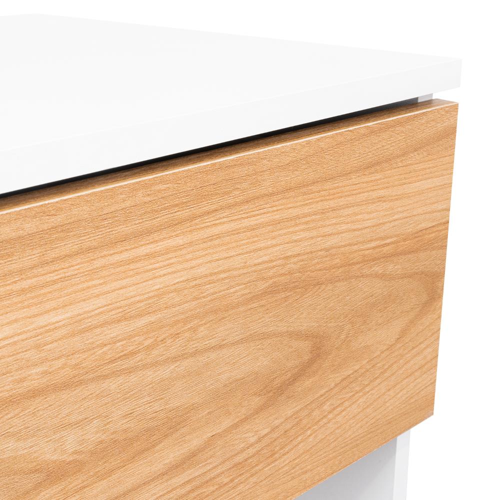Velador Light, Fresno Europeo y Blanco, con superficie para objetos decorativos - vista 10