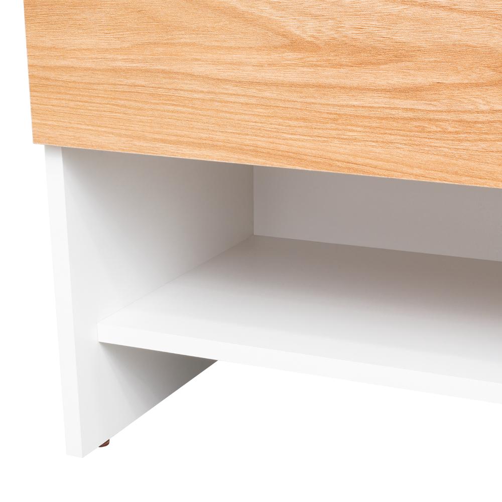Velador Light, Fresno Europeo y Blanco, con superficie para objetos decorativos - vista 11