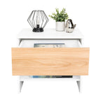 Velador Light, Fresno Europeo y Blanco, con superficie para objetos decorativos - vista 4