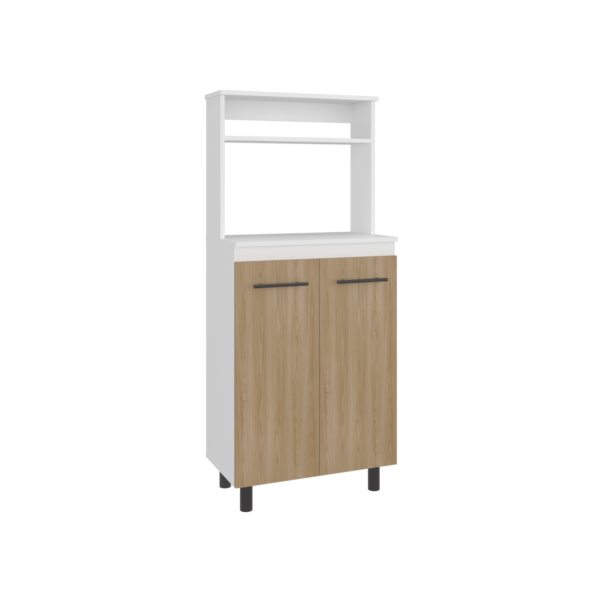 Mueble Microondas Sedona, Blanco Mqz y Fresno Europeo - vista 4