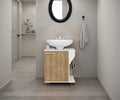 Mueble Para Lavamanos Phillips Una Puerta,  Blanco Y Fresno - vista 1