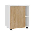Mueble Para Lavamanos Pascuale Una Puerta, Blanco Y Fresno - vista 6