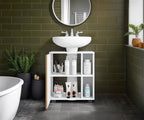 Mueble Para Lavamanos Pascuale Una Puerta, Blanco Y Fresno - vista 2