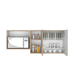 Gabinete Superior Corinto 150, Blanco y Macadamia, con dos puertas abatibles - vista 4
