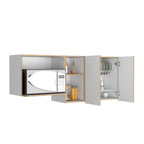Gabinete Superior Corinto 150, Blanco y Macadamia, con dos puertas abatibles - vista 3