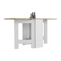 Mesa Abatible, Compact, Blanco y Macadamia, con amplio espacio
