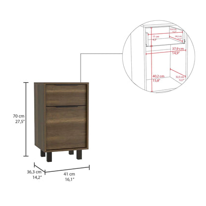Velador Kaia Z-41 1 Cajon / 1 Puerta - Caramelo / Wengue