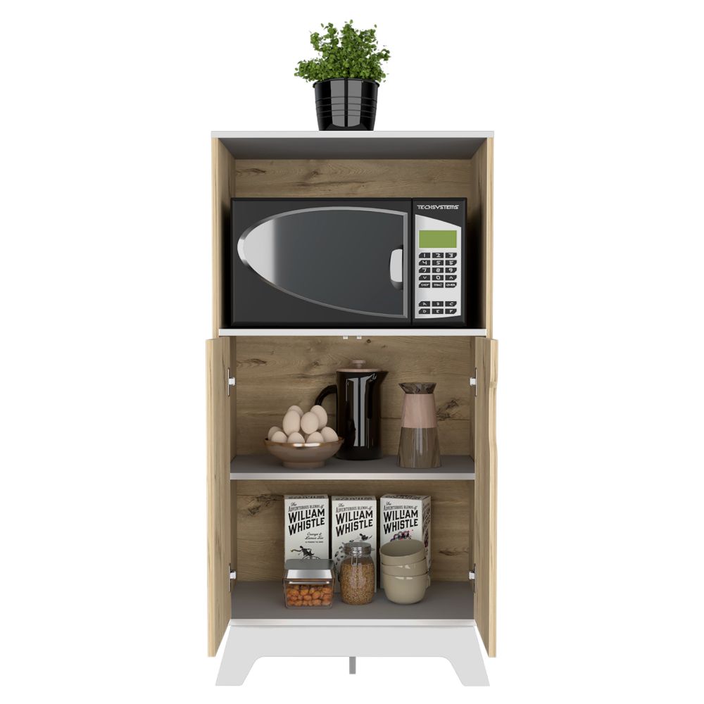 Mueble de Microondas Bajo BI Color, con dos puertas batientes y espacio para horno microondas - vista 2
