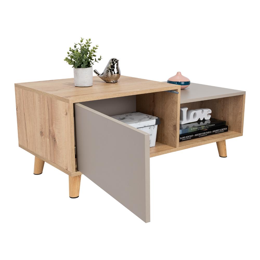 Mesa de Centro Trueno, Café Claro y Cocoa, con Amplio Espacio Ideal Para Ubicar Decoraciones - vista 2