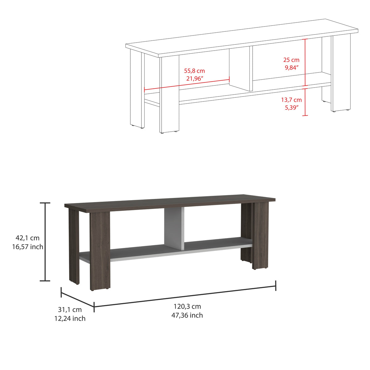 Rack Tv, Milan Y Blanco, Con Capacidad Para Televisor De 50 Pulgadas - vista 7