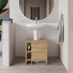 Mueble Basic Para Baño Una Puerta, Color Fresno Y Blanco - vista 1