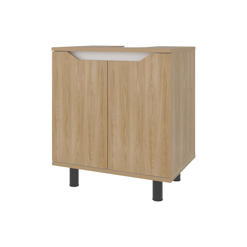 Mueble Para Lavamanos Marlo Dos Puertas, Fresno Y Blanco - vista 5
