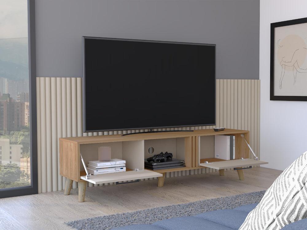 Rack Tv 65" Vance Dos Puertas, Color Fresno Y Capri - vista 2