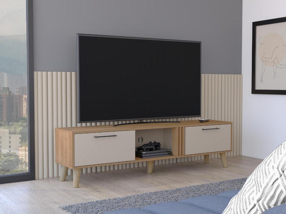 Rack Tv 65" Vance Dos Puertas, Color Fresno Y Capri - vista 1