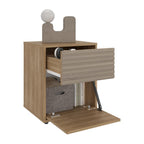 Velador Wandda, Fresno Europeo y Roble Natural, con un cajón para guardar objetos - vista 5