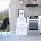 Mueble Inferior Manchester, Blanco, con tres amplios cajones deslizables - vista 4