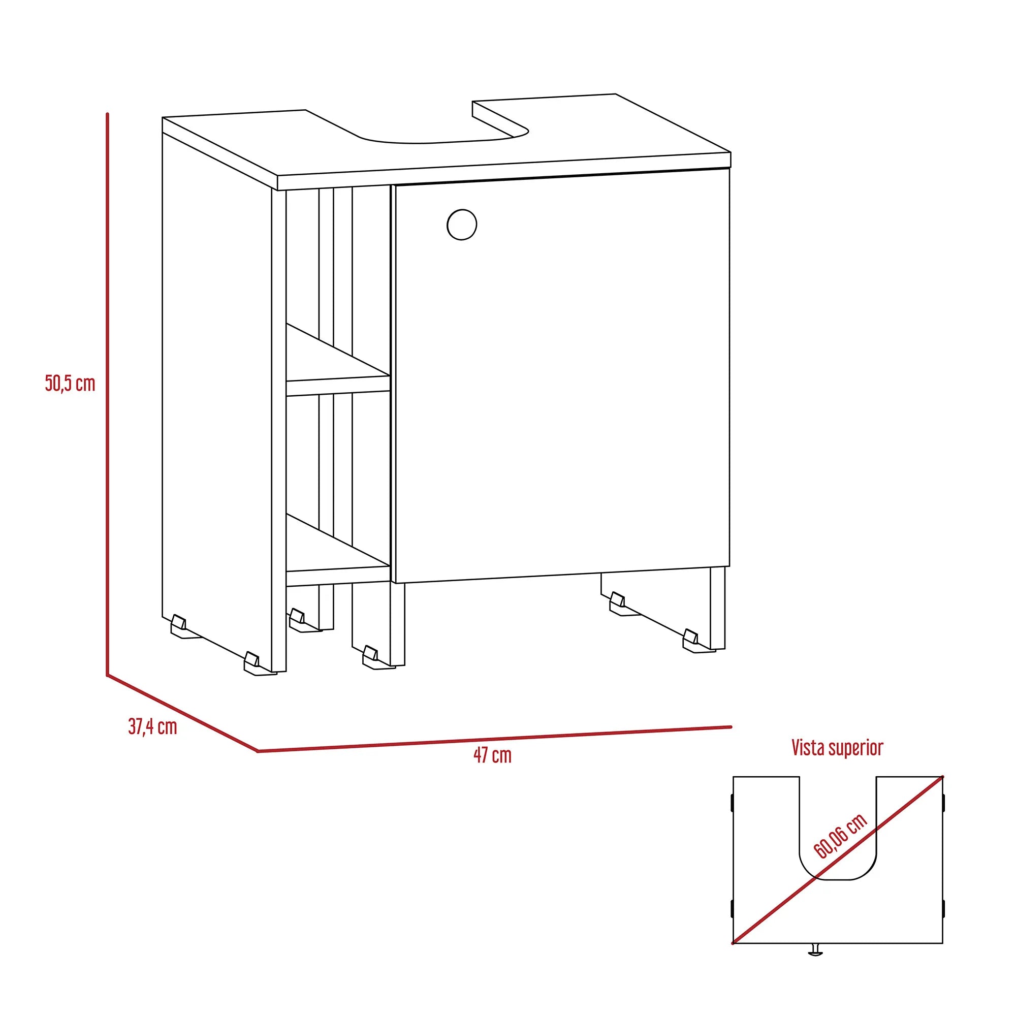 Optimizador Lavamanos Bath 47-A 1 Puerta - Blanco