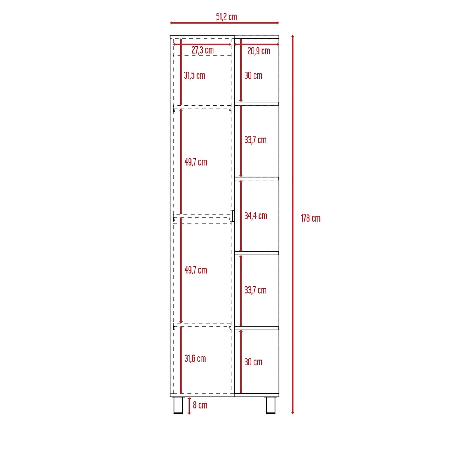 Optimizador De Baño - Bath 51 / 1 Puerta - Blanco
